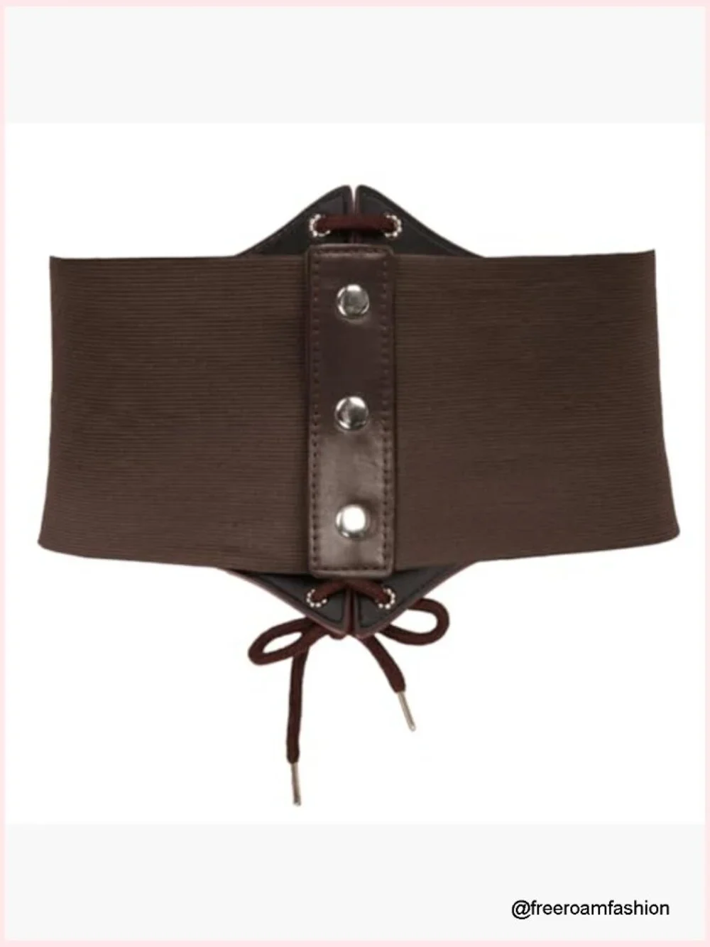 Lace-up Corset Belt Elastic Waist Cinch Belt Faux Leather